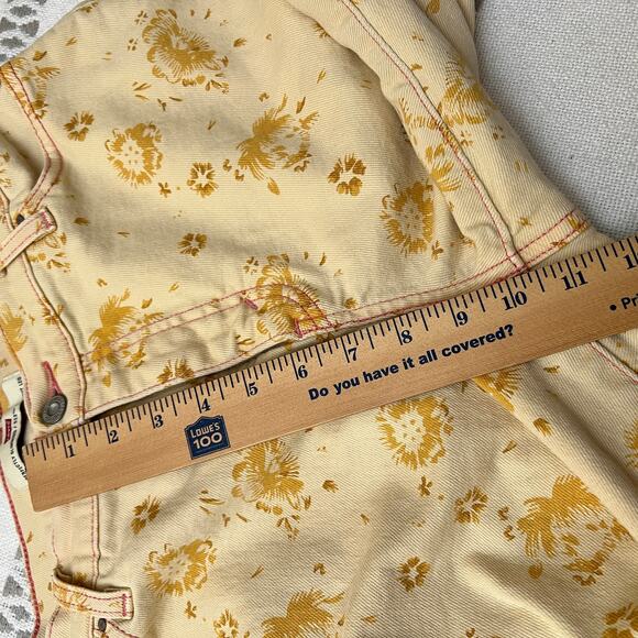 Levi's Perfectly Slimming 512 Straight Leg Jeans Women's 14 Floral Print Yellow - Picture 5 of 14